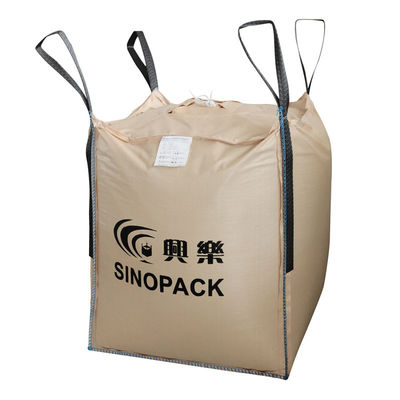 주문 측면 솔기 루프와 베이지 색 네 패널 큰 PP 컨테이너 가방 FIBC online manufacture