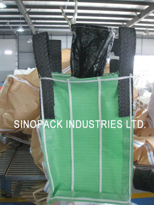주문 100% 처녀 녹색 PP 직물의 분말 패킹 4 패널 배플 부대 1000KGS online manufacture